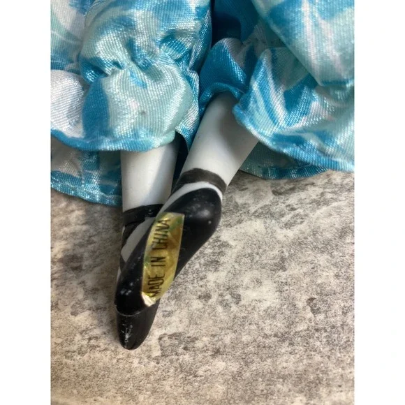 Vintage‎ Porcelain Doll Blue Feathered Costume Ballerina